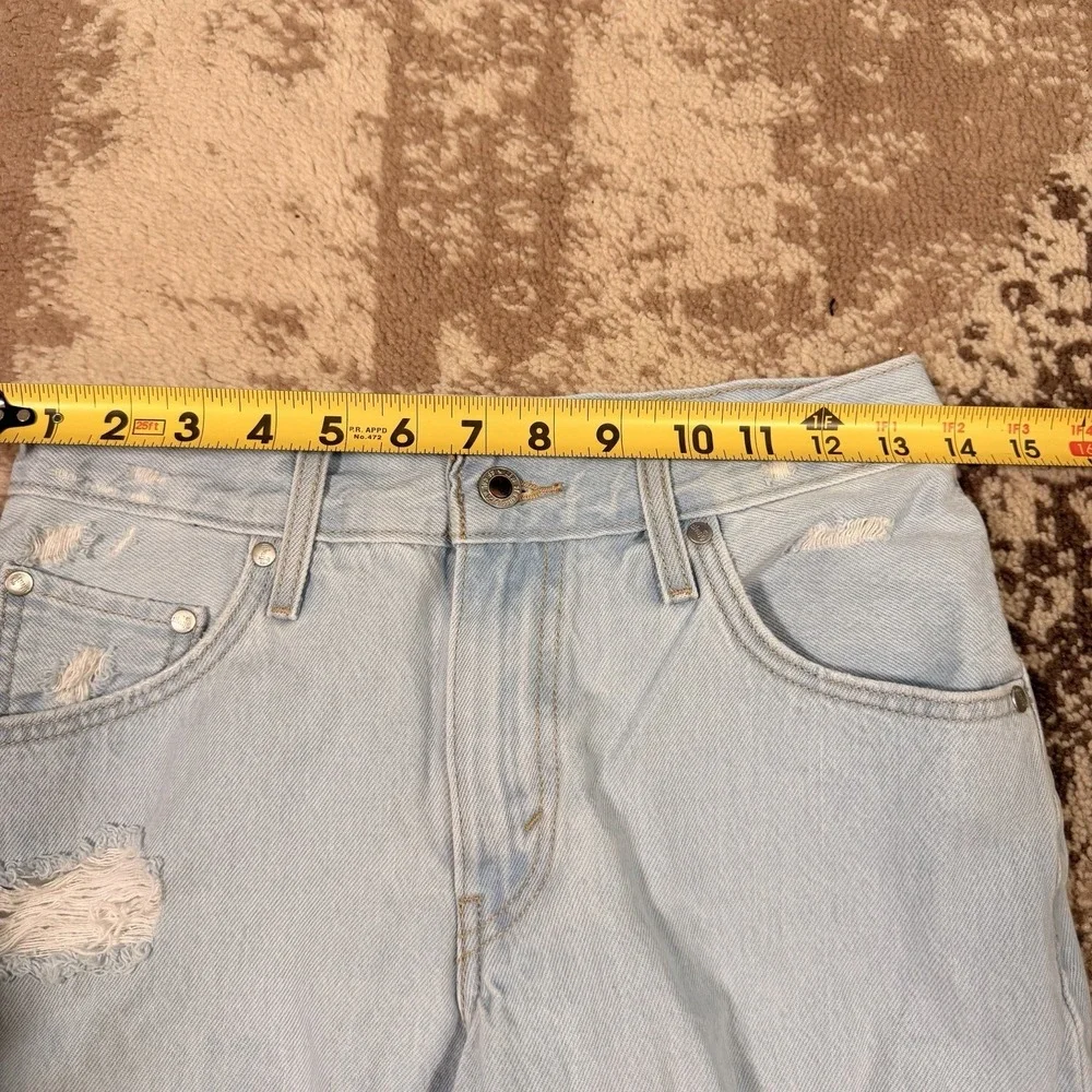 Levis Silvertab Shorts Women's 26 Baggy Mid Denim Distressed Summer